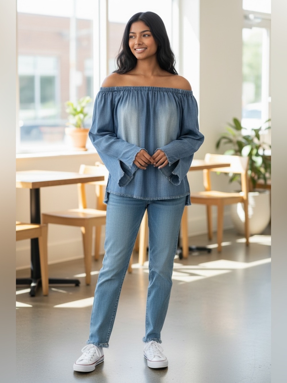 cloth & stone Light Blue Straight Leg Jeans